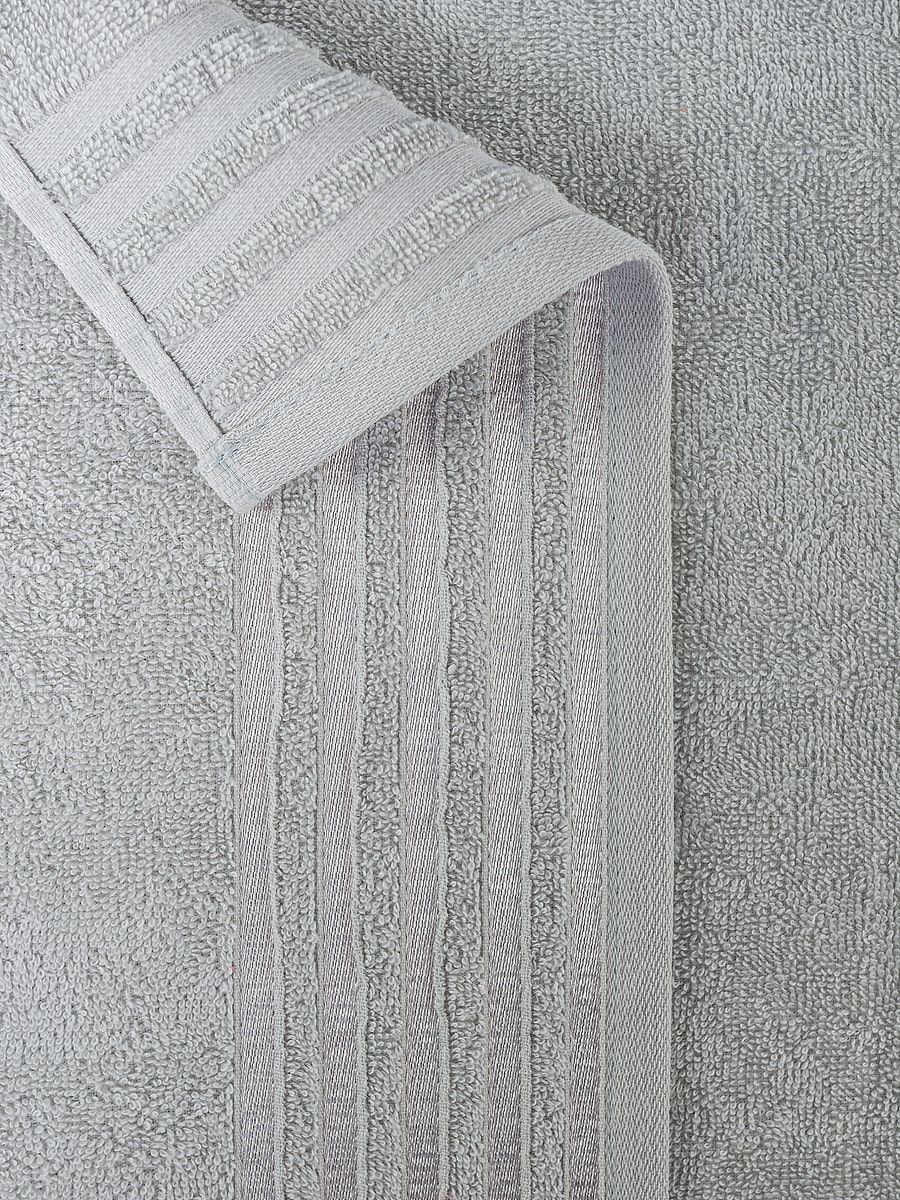 снимок Полотенце махровое светло-серое Ринг с бордюром от магазина BIO-TEXTILES ОПТ