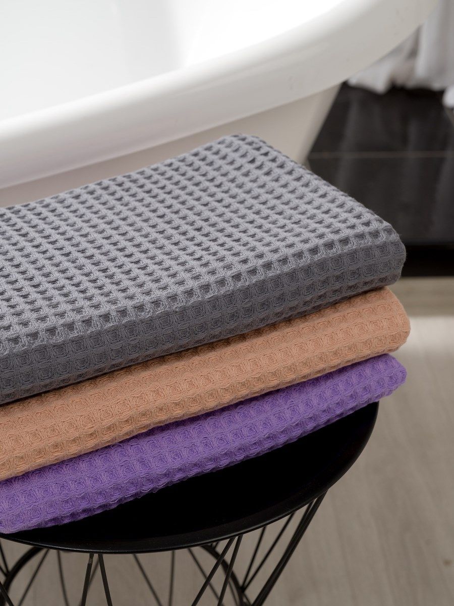 снимок Полотенце вафельное серое 100х150 от магазина BIO-TEXTILES ОПТ