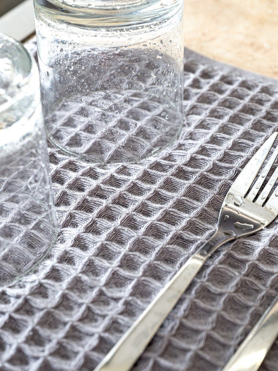 снимок Набор вафельных полотенец 3 шт (30*60) светло-серые от магазина BIO-TEXTILES ОПТ