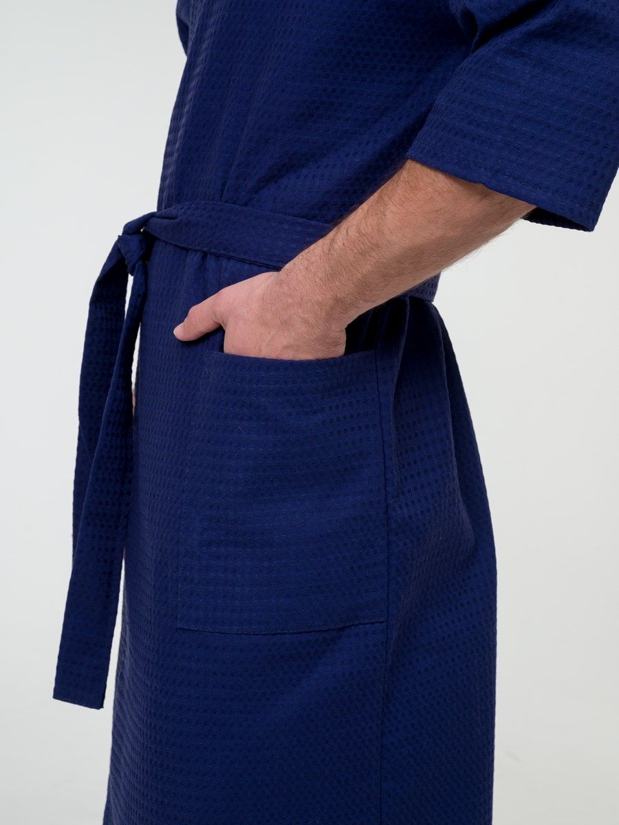 снимок Халат вафельный темно-синий от магазина BIO-TEXTILES ОПТ