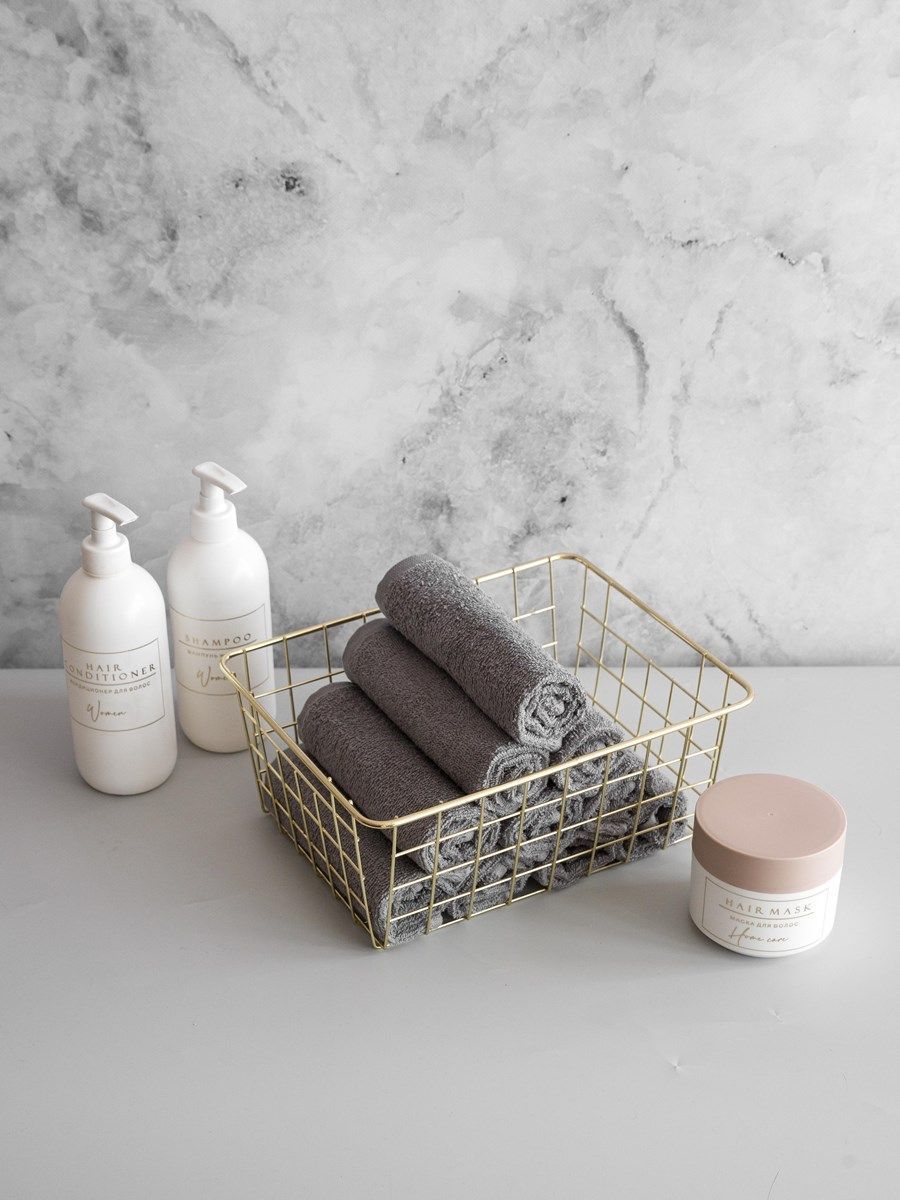 снимок Набор махровых салфеток 10 шт ( 30*30 ) с петелькой, темно-серый  от магазина BIO-TEXTILES ОПТ