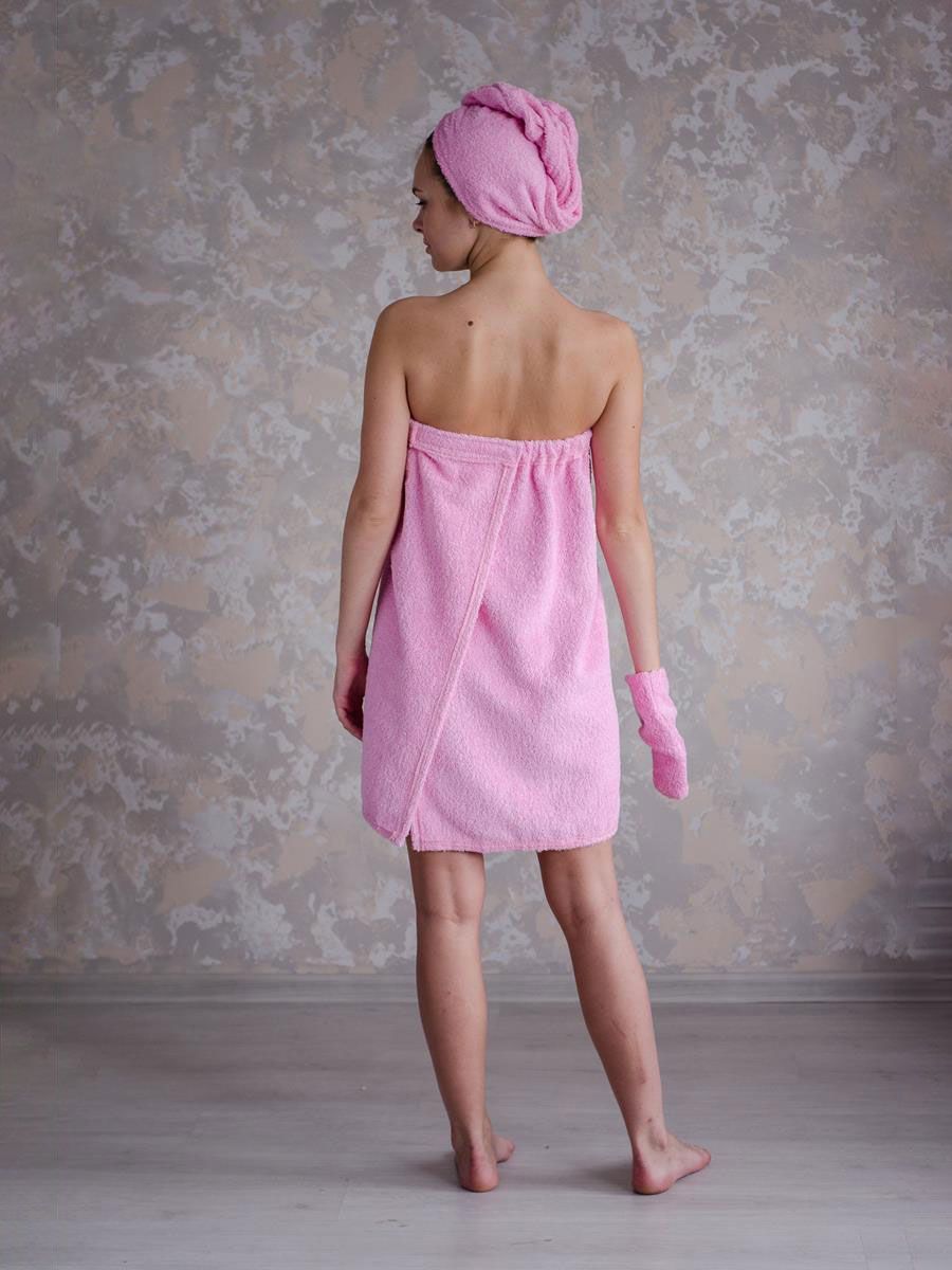 снимок Набор для сауны махровый розовый от магазина BIO-TEXTILES ОПТ