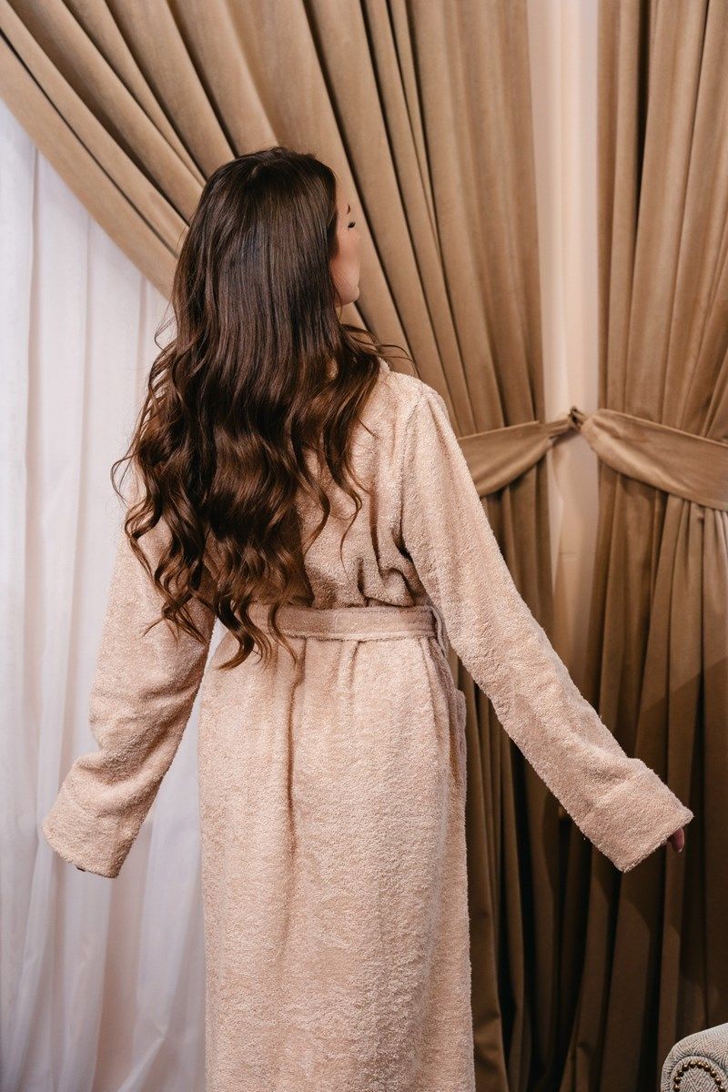 снимок Халат махровый женский бежевый от магазина BIO-TEXTILES ОПТ