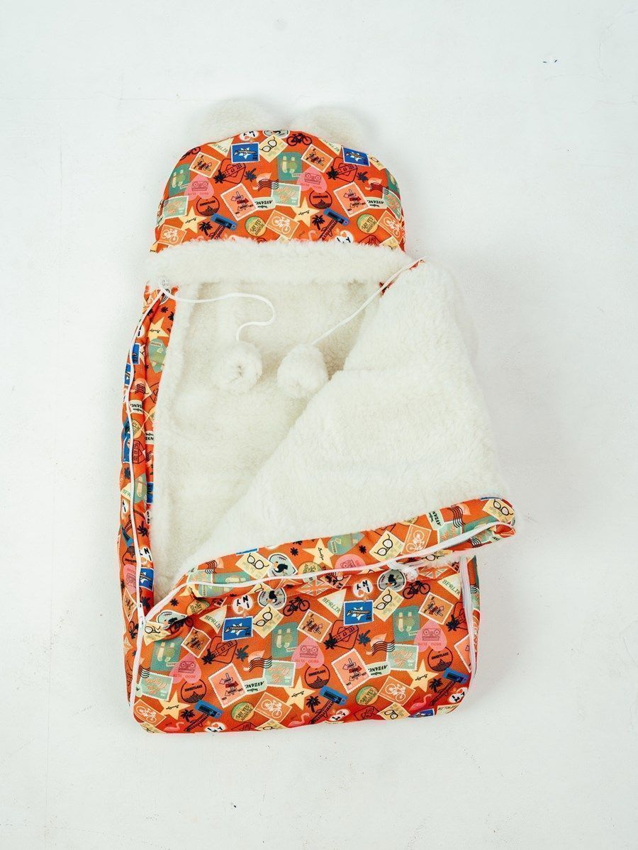 снимок Конверт детский меховой на выписку "Марки" 82*42 (до 6 мес), 100*46 (до 1 года) от магазина BIO-TEXTILES ОПТ