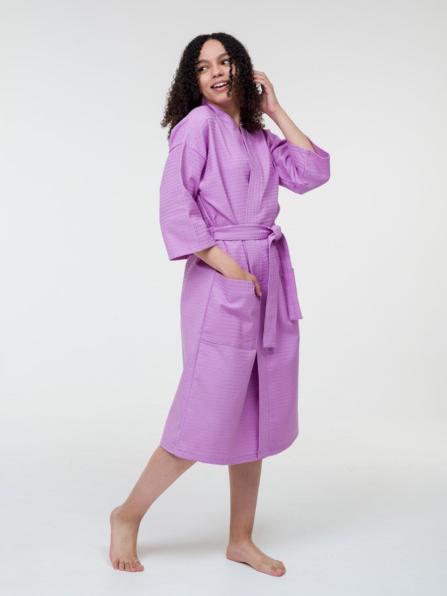 снимок Халат вафельный сиреневый от магазина BIO-TEXTILES ОПТ