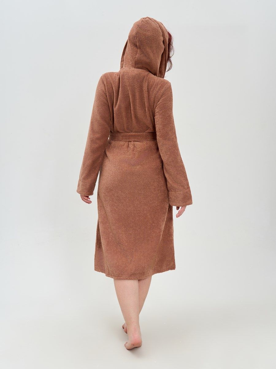 снимок Халат махровый женский с капюшоном мокко от магазина BIO-TEXTILES ОПТ