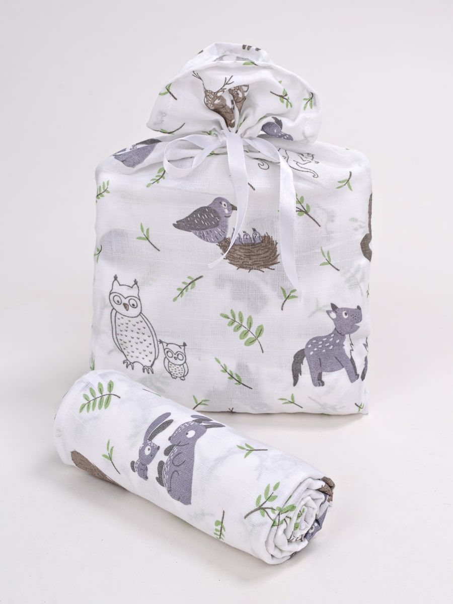 снимок Пеленка из муслина "В лесу" 3 шт. от магазина BIO-TEXTILES ОПТ