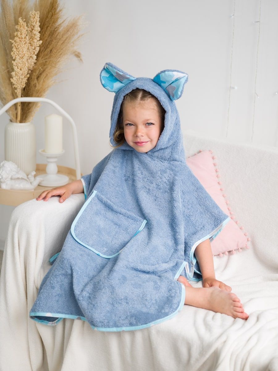 снимок Пончо "ЛАСКОВЫЙ МЫШОНОК" лазурное от магазина BIO-TEXTILES ОПТ