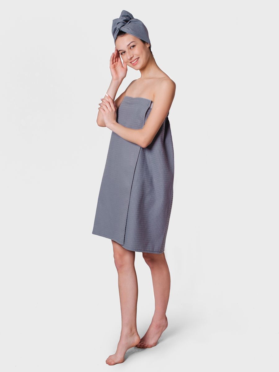 снимок Парео вафельное серое от магазина BIO-TEXTILES ОПТ