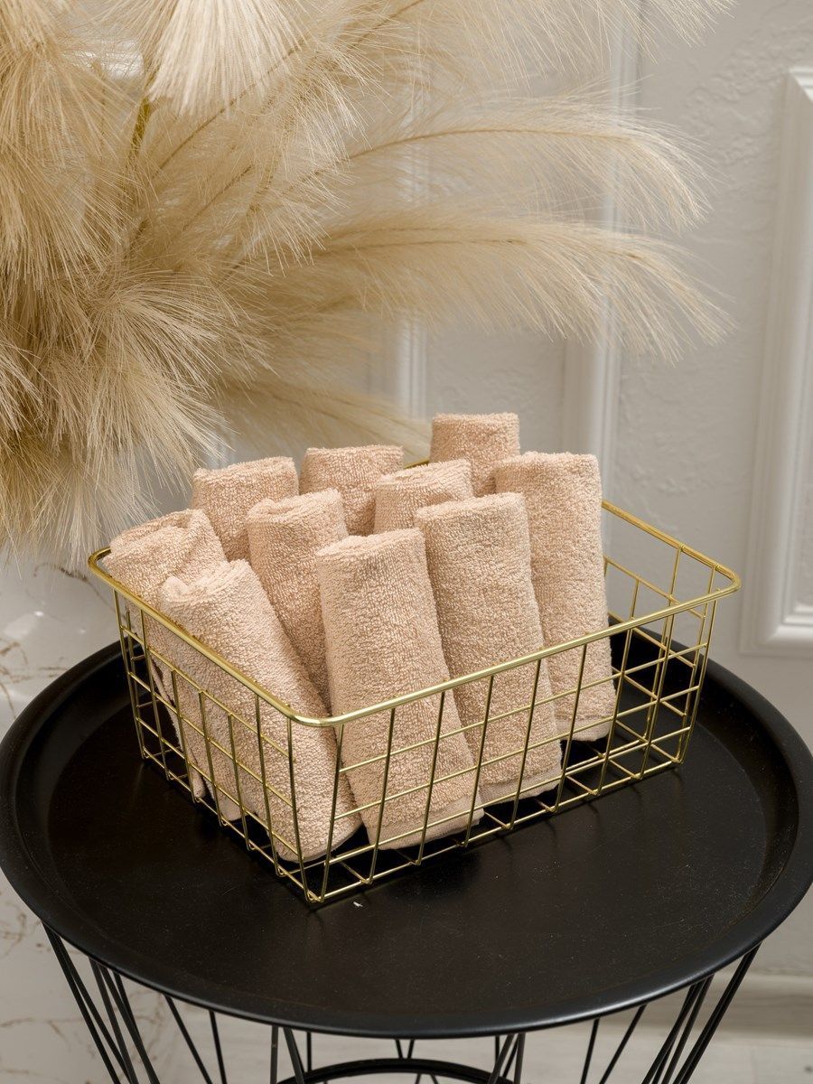 снимок Набор махровых салфеток 10 шт ( 30*30 ) бежевый от магазина BIO-TEXTILES ОПТ