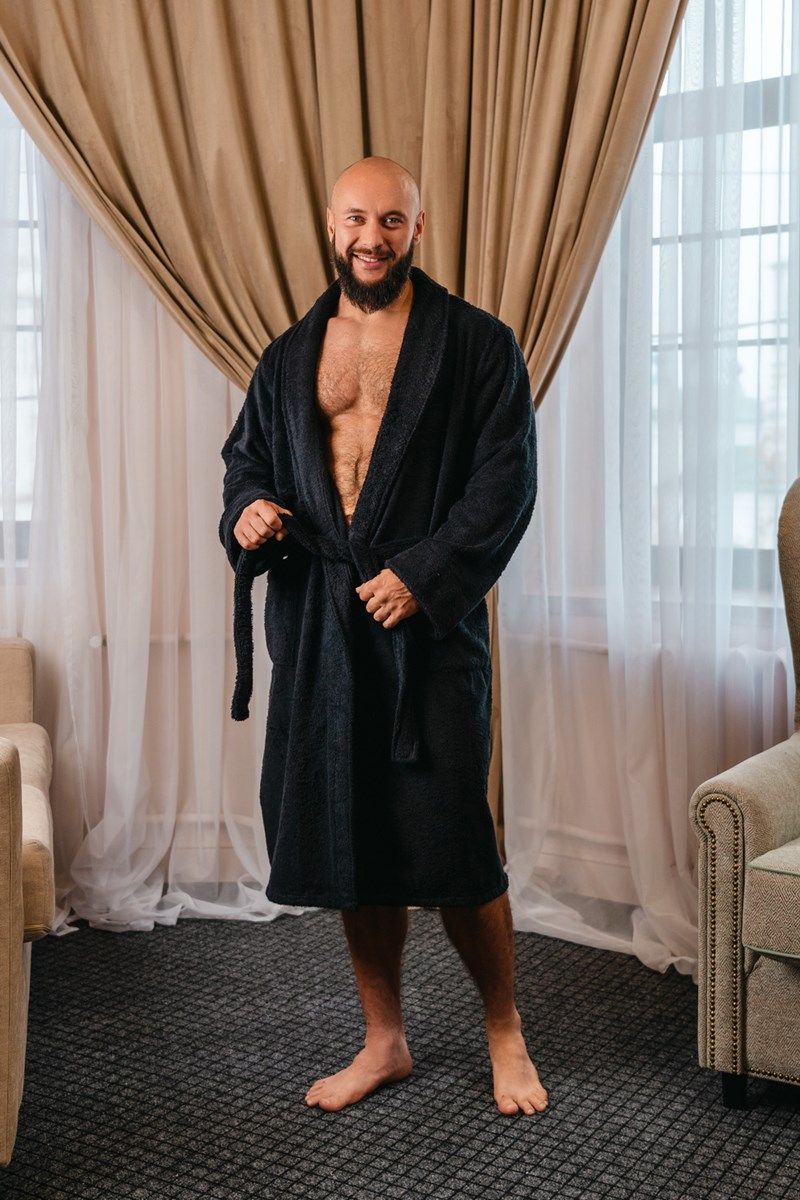 снимок Халат махровый мужской черный от магазина BIO-TEXTILES ОПТ