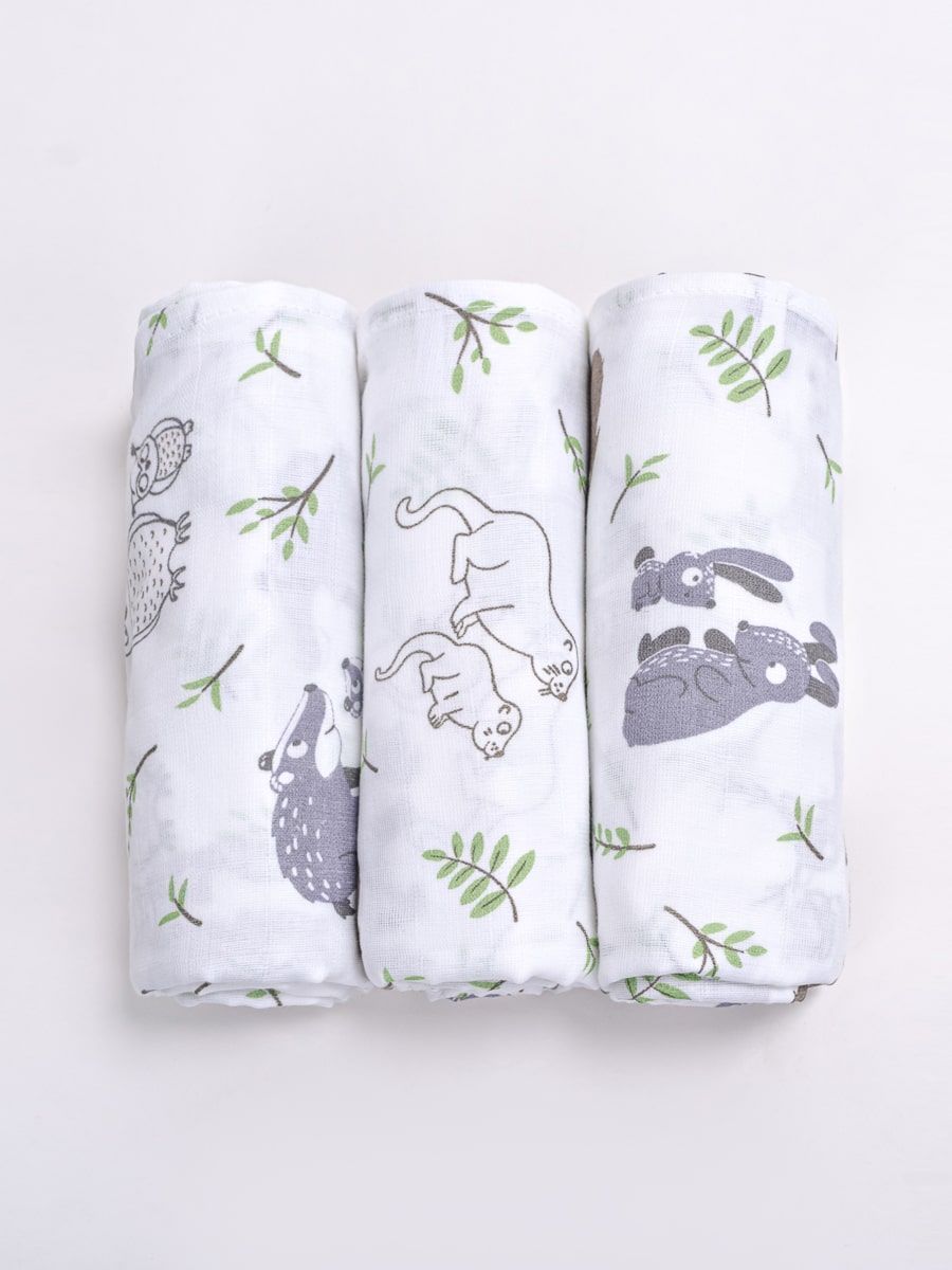 снимок Пеленка из муслина "В лесу" 3 шт. от магазина BIO-TEXTILES ОПТ