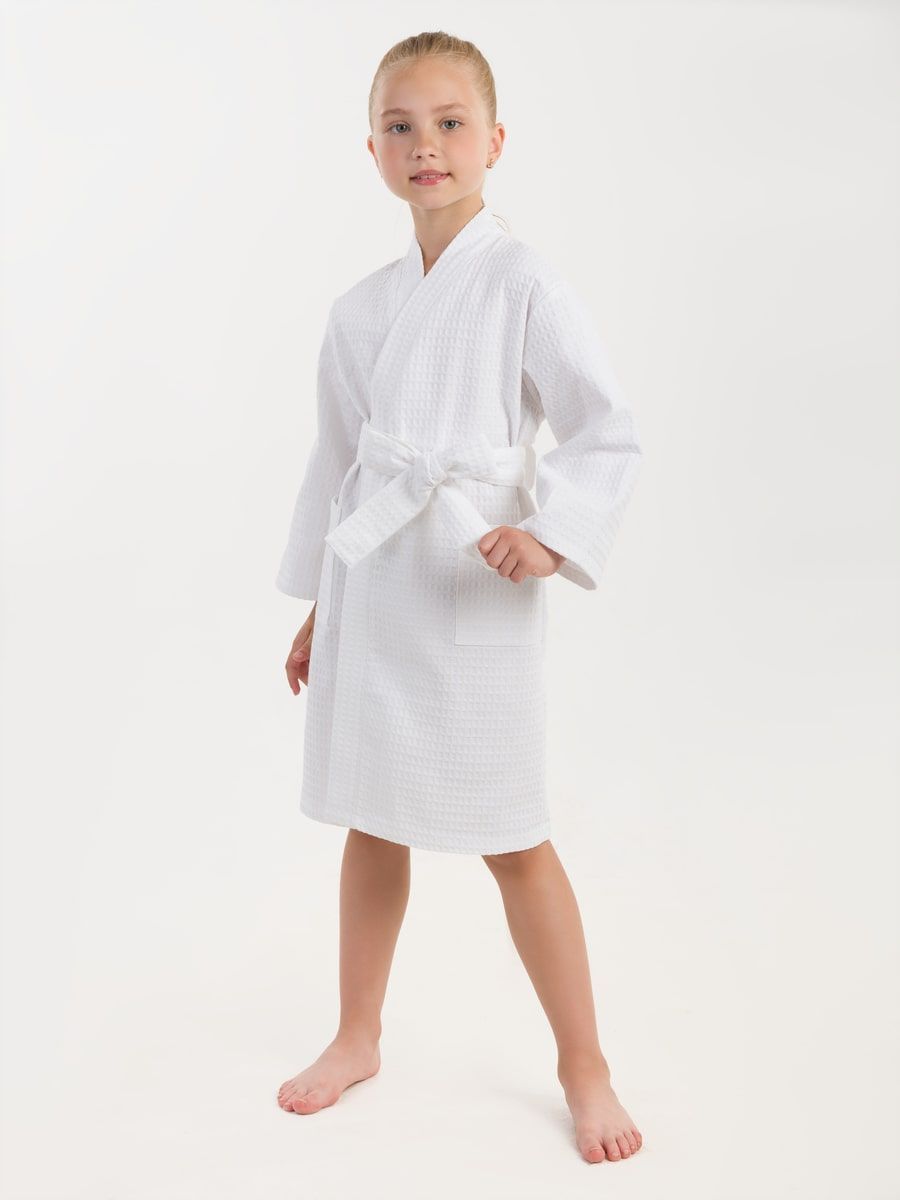 снимок Халат вафельный детский белый от магазина BIO-TEXTILES ОПТ