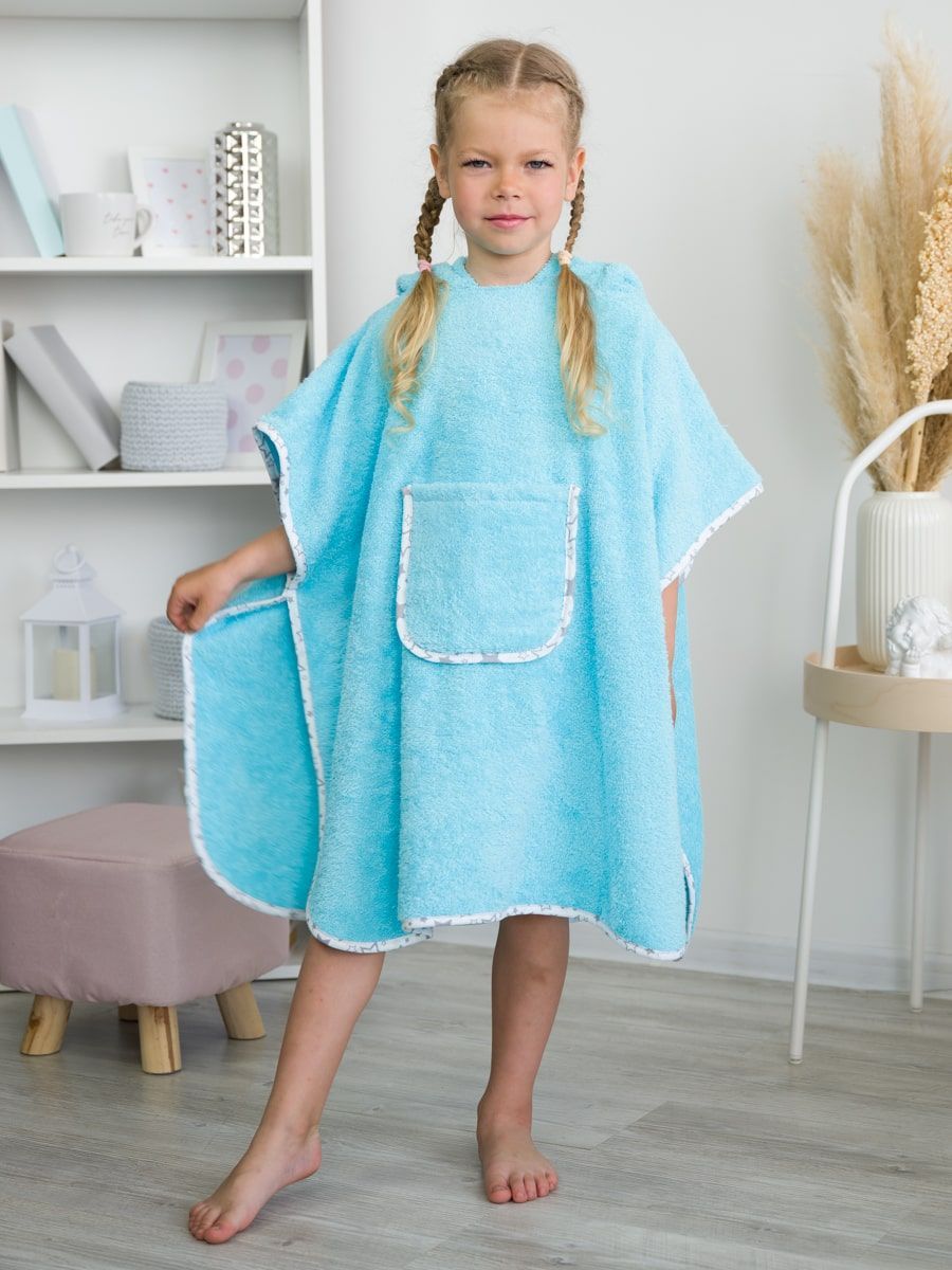 снимок Пончо "ЛАСКОВЫЙ МЫШОНОК" голубое от магазина BIO-TEXTILES ОПТ