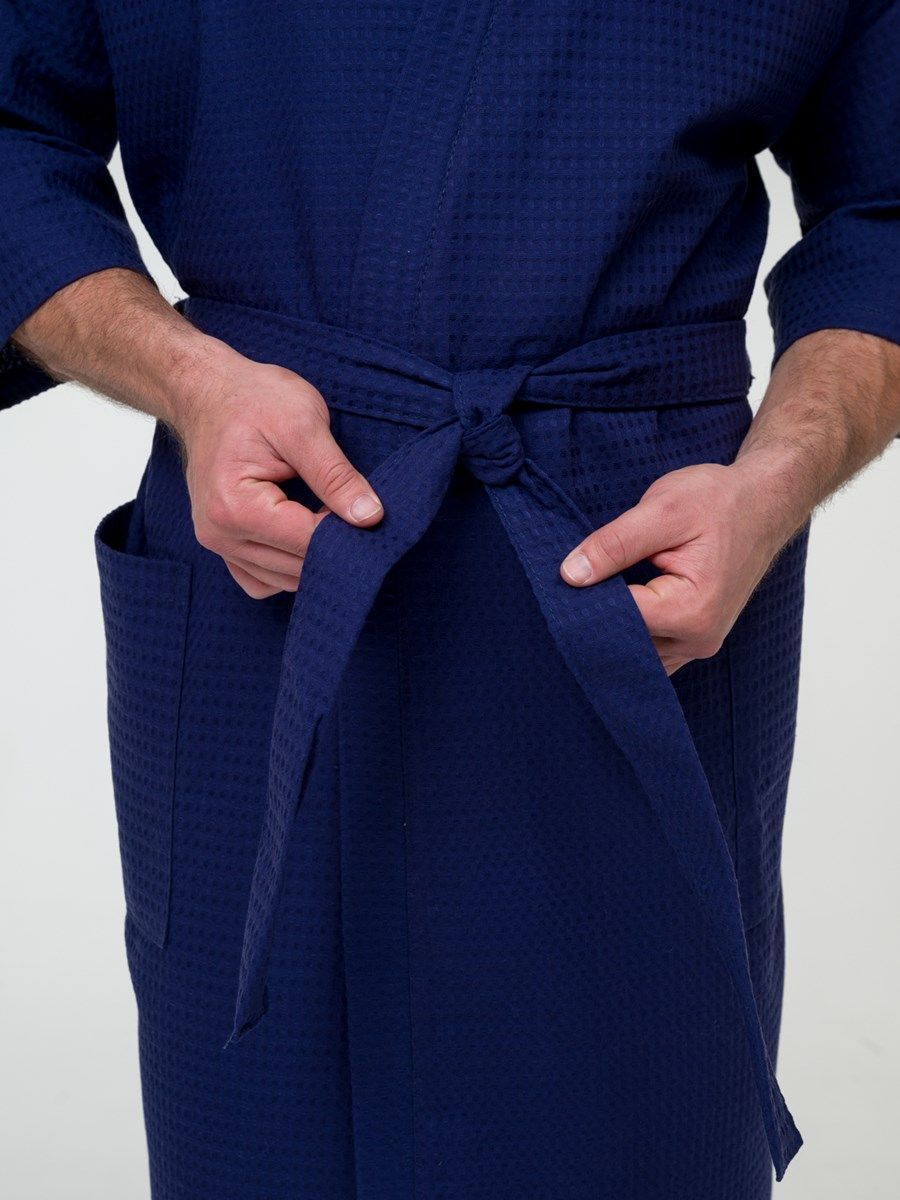 снимок Халат вафельный темно-синий от магазина BIO-TEXTILES ОПТ