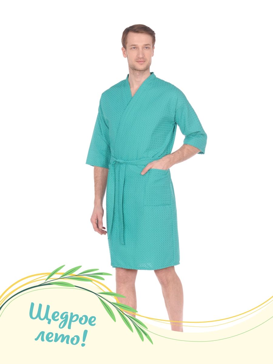 снимок Халат вафельный изумрудный от магазина BIO-TEXTILES ОПТ
