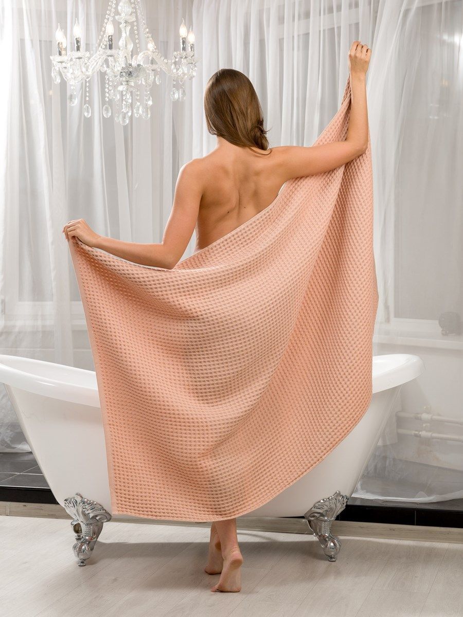 снимок Полотенце вафельное бежевое 100х150 от магазина BIO-TEXTILES ОПТ