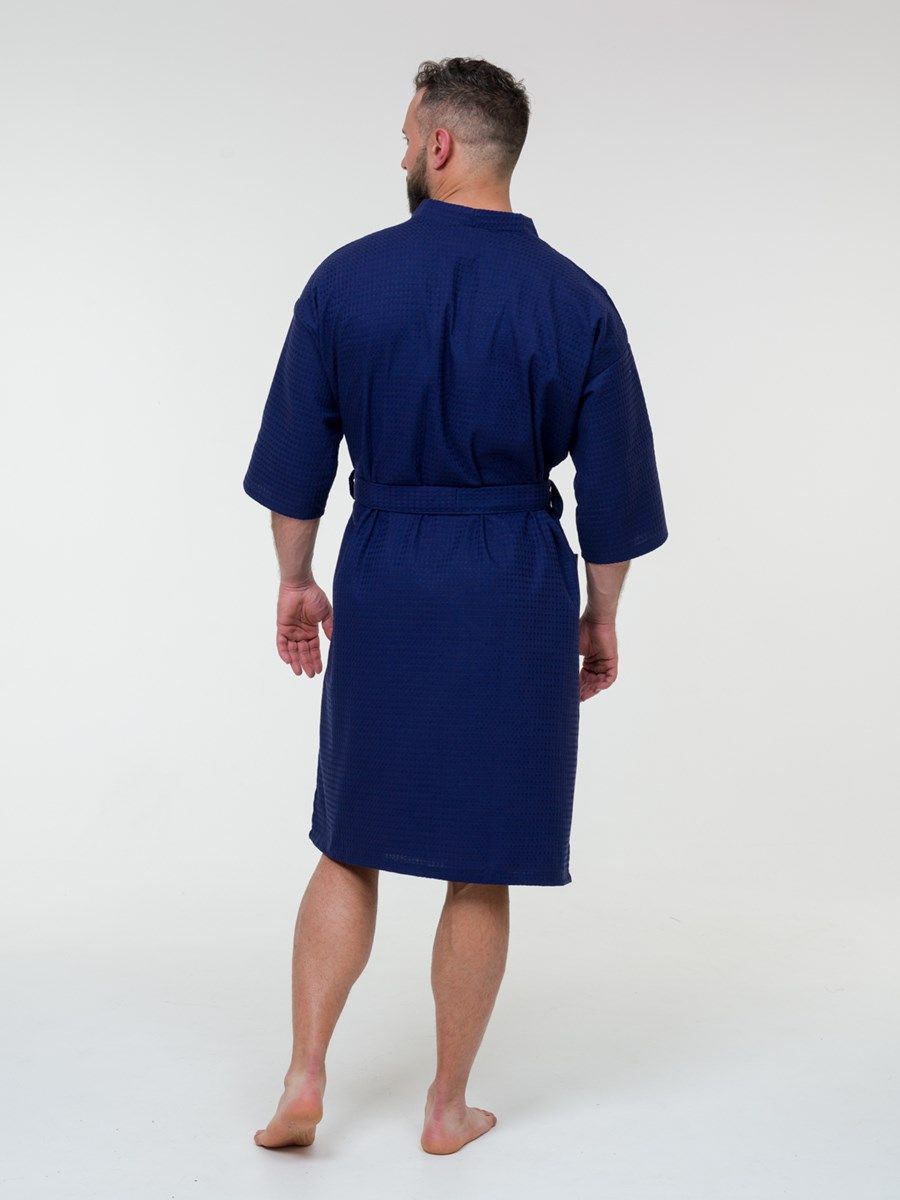 снимок Халат вафельный темно-синий от магазина BIO-TEXTILES ОПТ