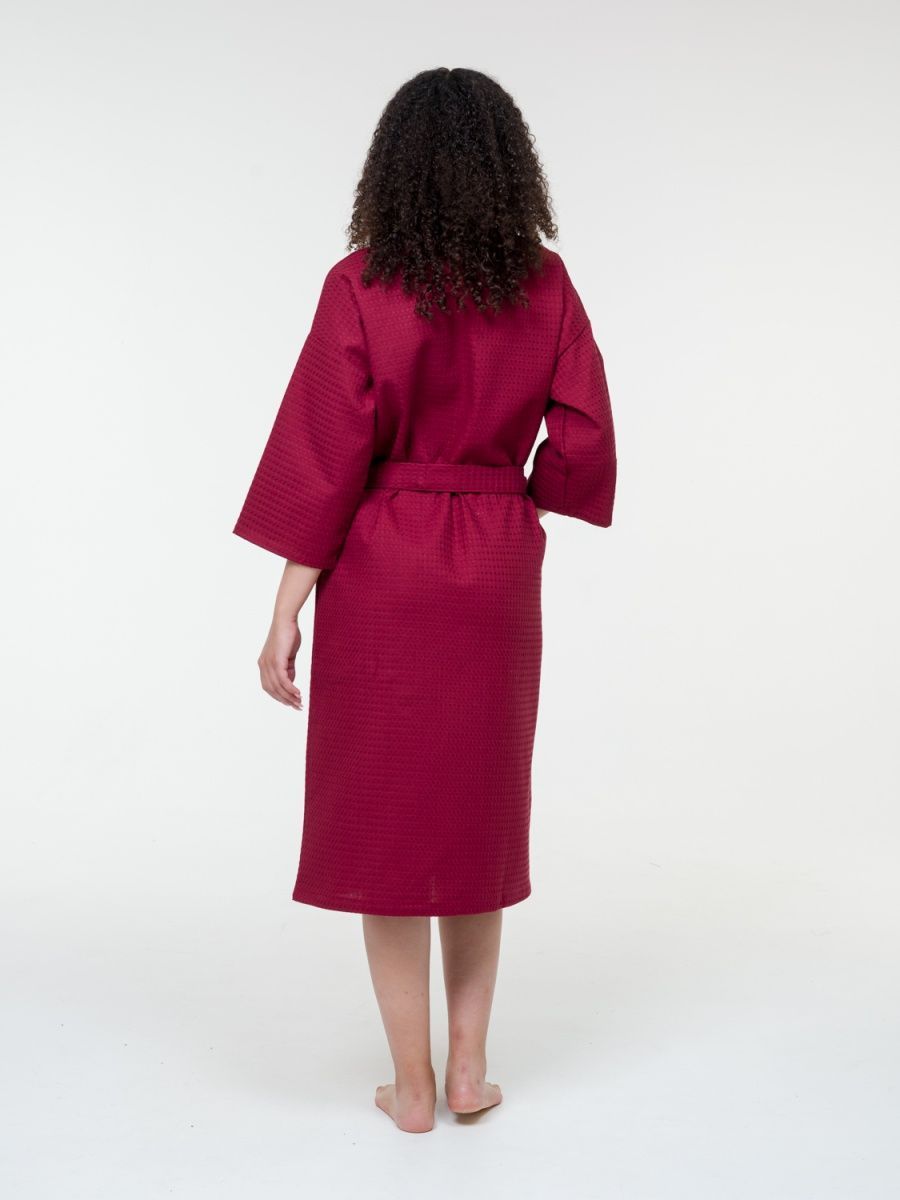 снимок Халат вафельный бордовый от магазина BIO-TEXTILES ОПТ