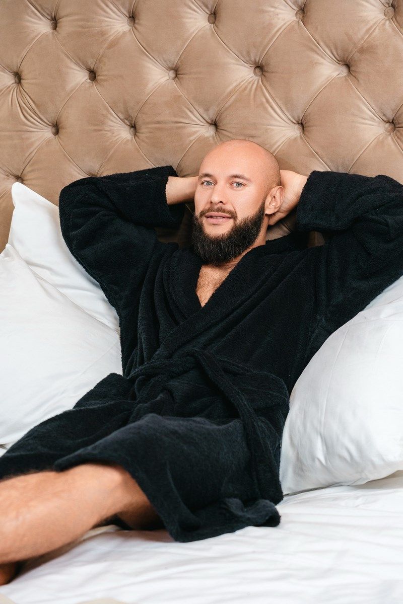 снимок Халат махровый мужской черный от магазина BIO-TEXTILES ОПТ