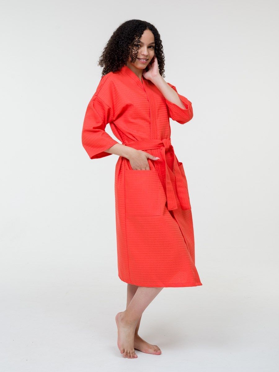 снимок Халат вафельный коралловый от магазина BIO-TEXTILES ОПТ