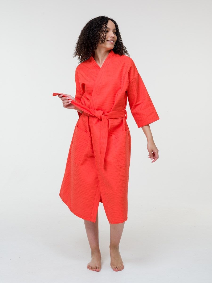 снимок Халат вафельный коралловый от магазина BIO-TEXTILES ОПТ