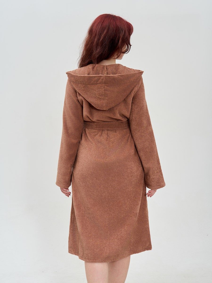 снимок Халат махровый женский с капюшоном мокко от магазина BIO-TEXTILES ОПТ