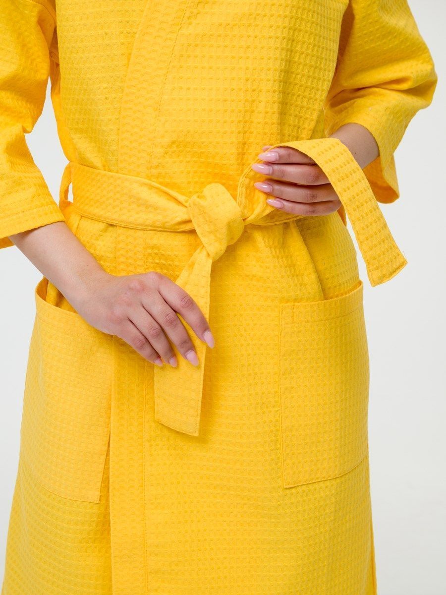 снимок Халат вафельный желтый от магазина BIO-TEXTILES ОПТ