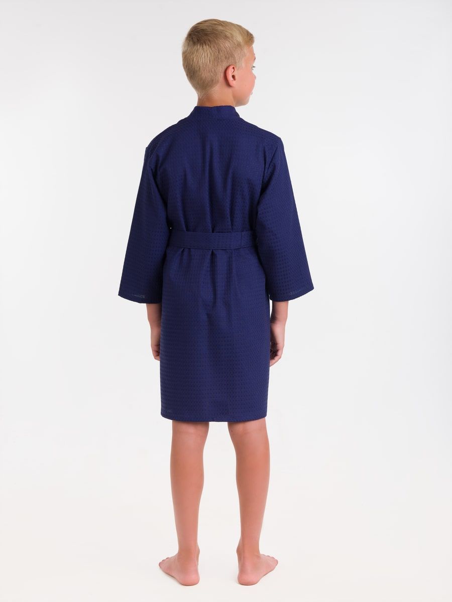 снимок Халат вафельный детский темно-синий от магазина BIO-TEXTILES ОПТ