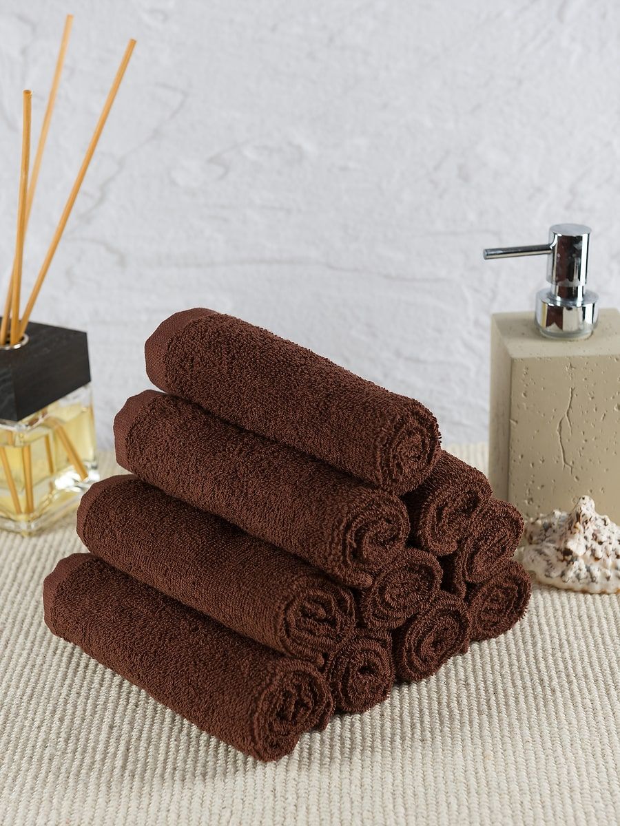 снимок Набор махровых салфеток 10 шт ( 30*30 ) шоколадный от магазина BIO-TEXTILES ОПТ