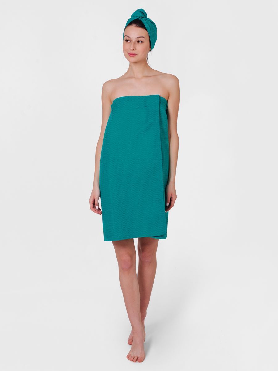 снимок Парео вафельное изумрудное от магазина BIO-TEXTILES ОПТ