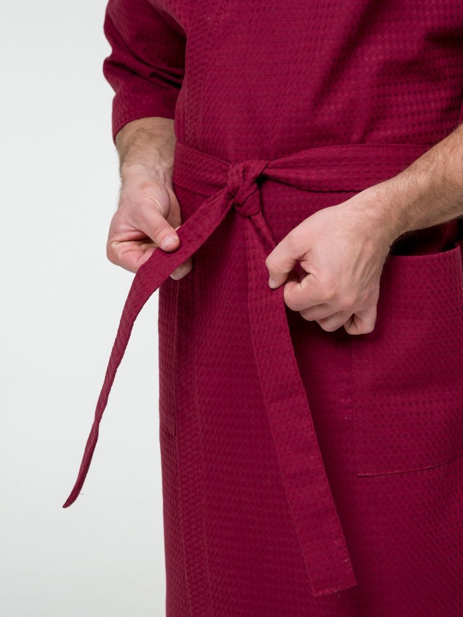 снимок Халат вафельный бордовый от магазина BIO-TEXTILES ОПТ