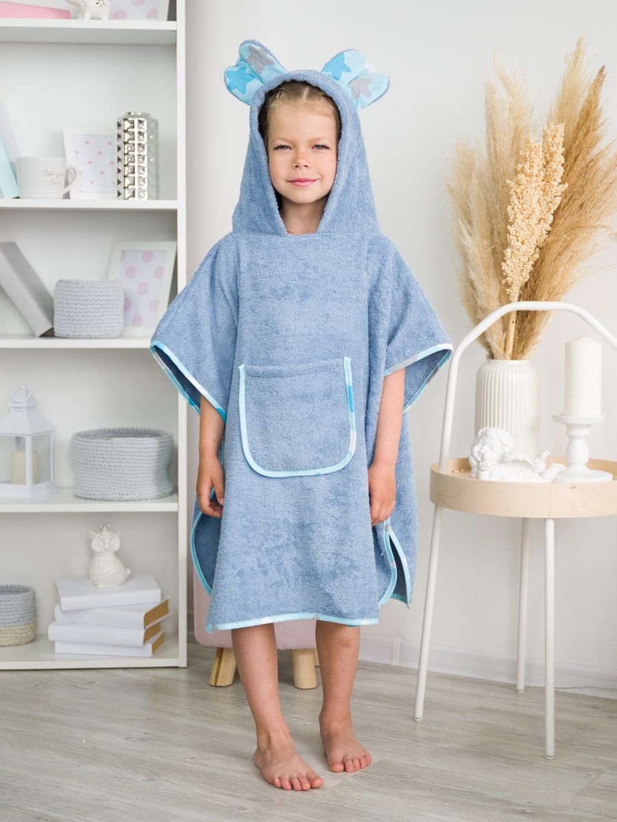 снимок Пончо "ЛАСКОВЫЙ МЫШОНОК" лазурное от магазина BIO-TEXTILES ОПТ