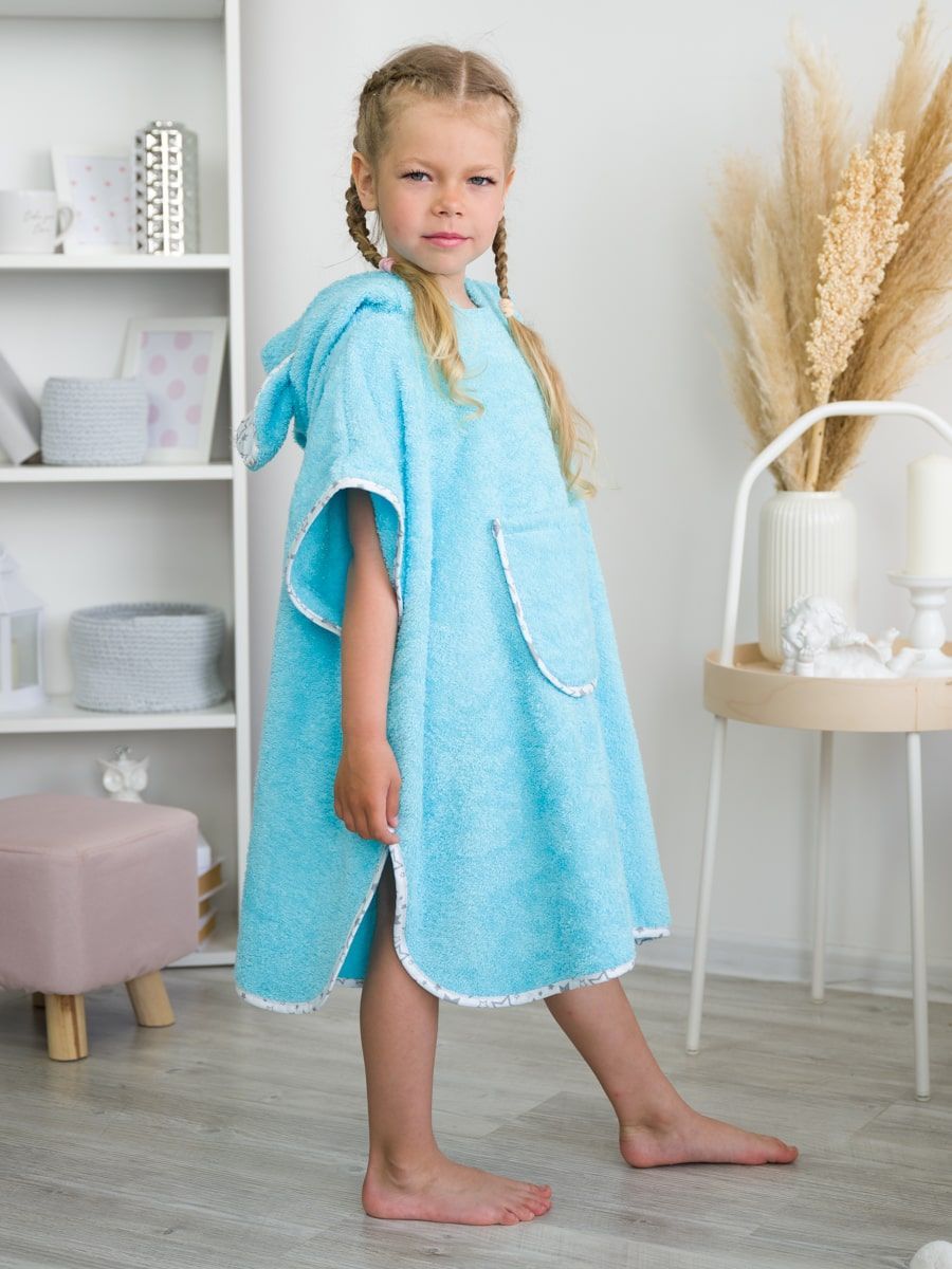 снимок Пончо "ЛАСКОВЫЙ МЫШОНОК" голубое от магазина BIO-TEXTILES ОПТ
