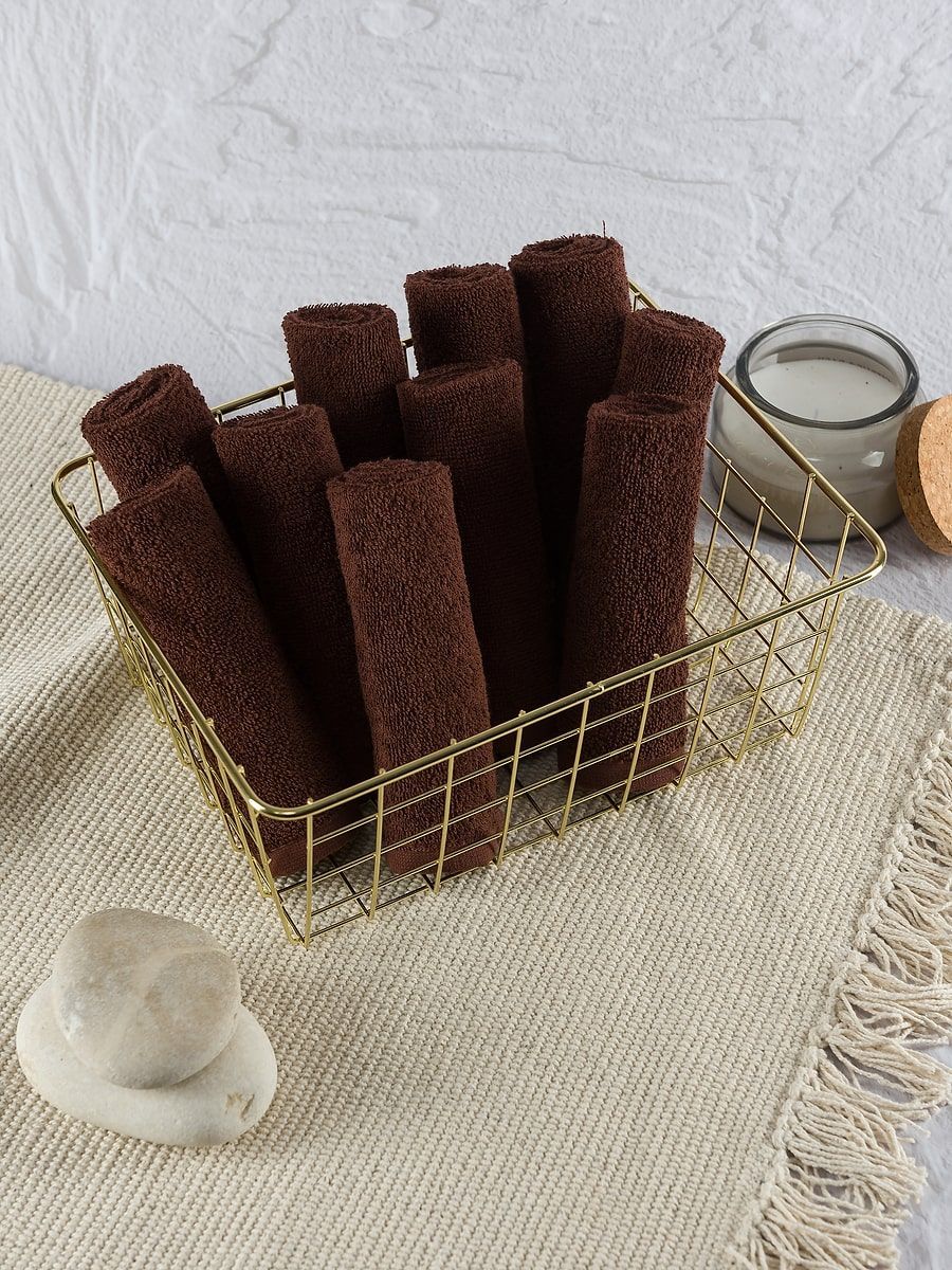 снимок Набор махровых салфеток 10 шт ( 30*30 ) шоколадный от магазина BIO-TEXTILES ОПТ