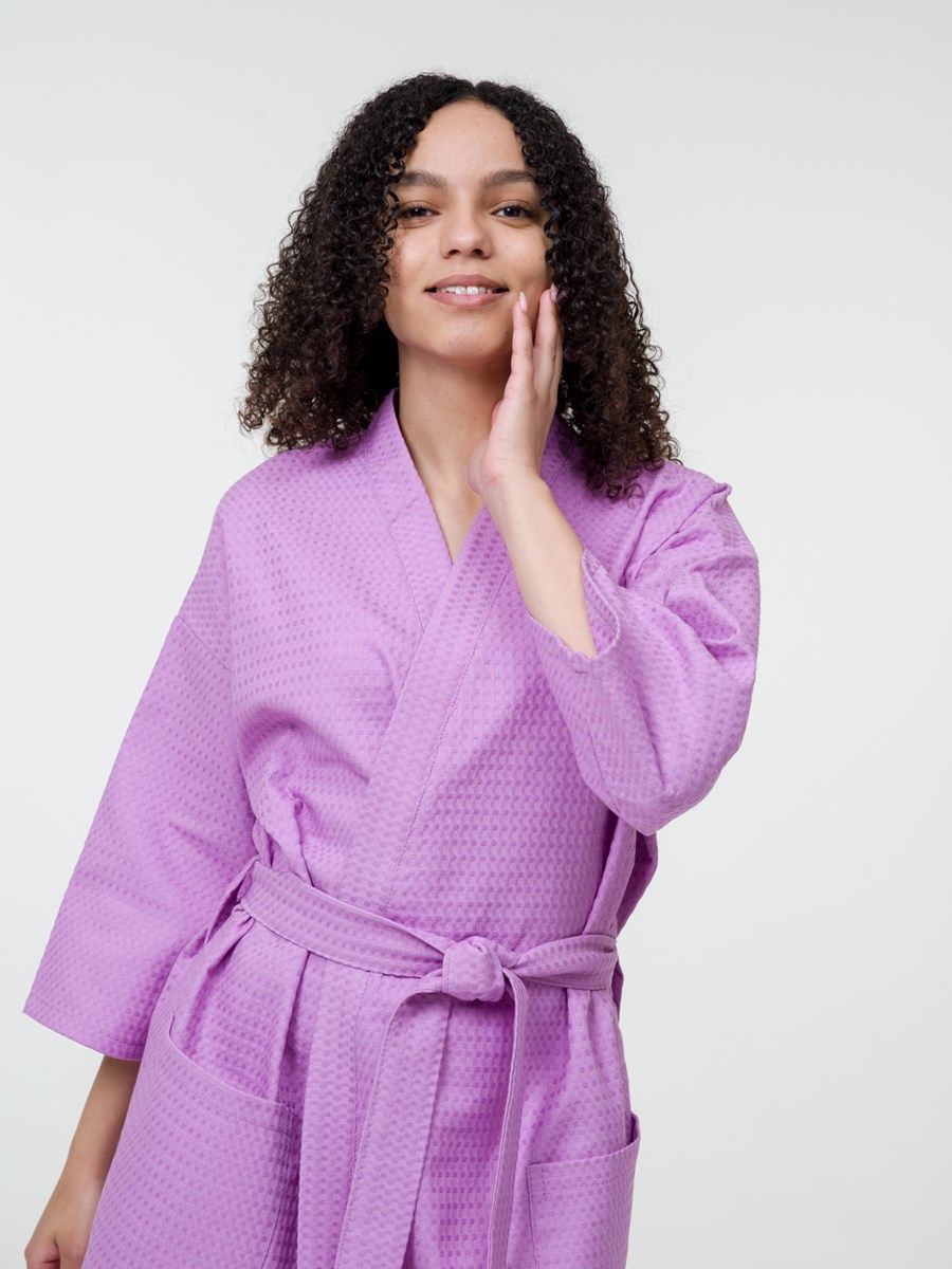 снимок Халат вафельный сиреневый от магазина BIO-TEXTILES ОПТ