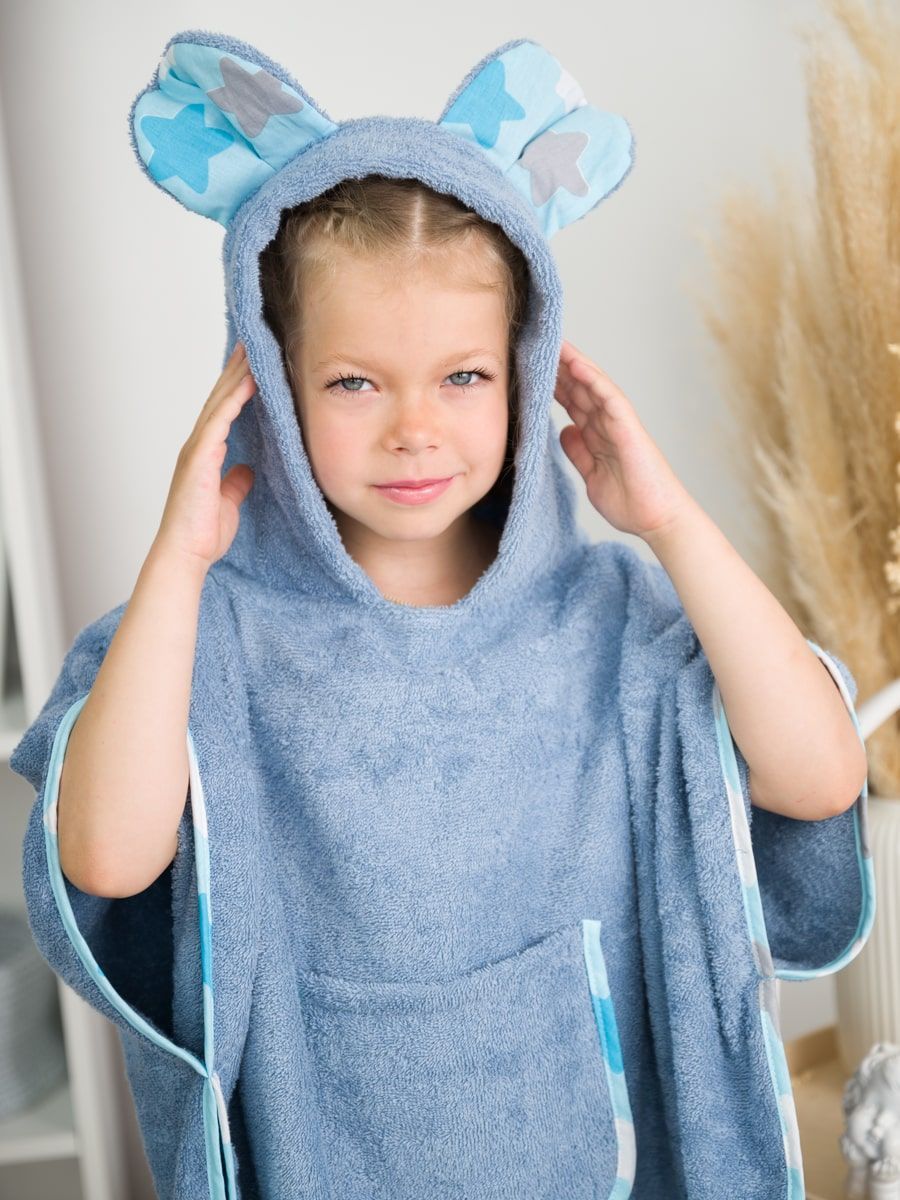 снимок Пончо "ЛАСКОВЫЙ МЫШОНОК" лазурное от магазина BIO-TEXTILES ОПТ