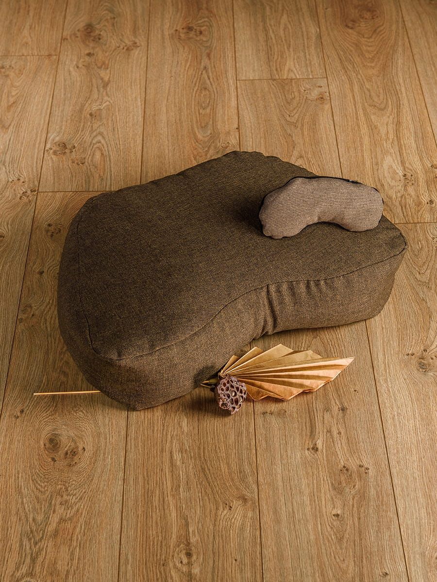 снимок Набор подушек для йоги "Трапеция+накладка на глаза" коричневый от магазина BIO-TEXTILES ОПТ