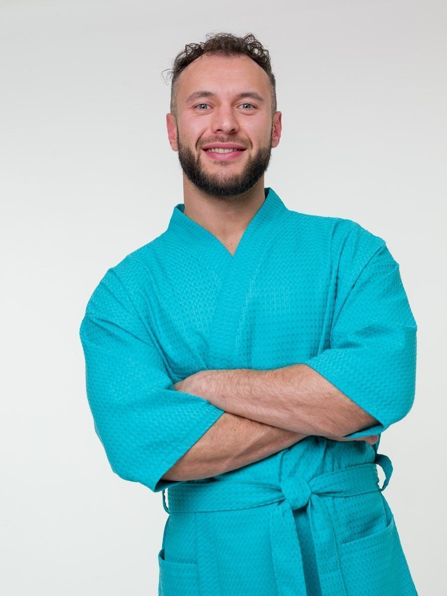 снимок Халат вафельный изумрудный от магазина BIO-TEXTILES ОПТ