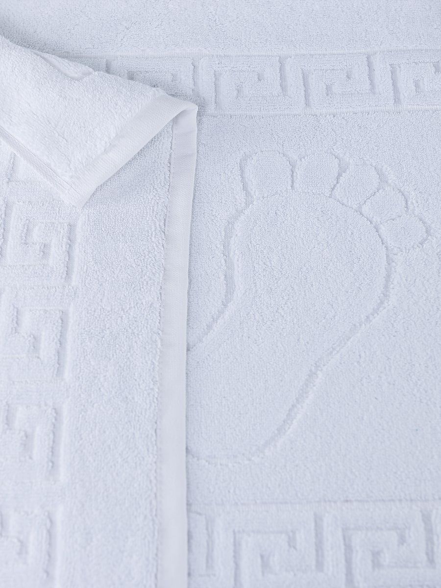 снимок Полотенце махровое для ног, белое Ринг от магазина BIO-TEXTILES ОПТ